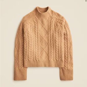 J. Crew Camel Cable Knit Turtleneck Sweater